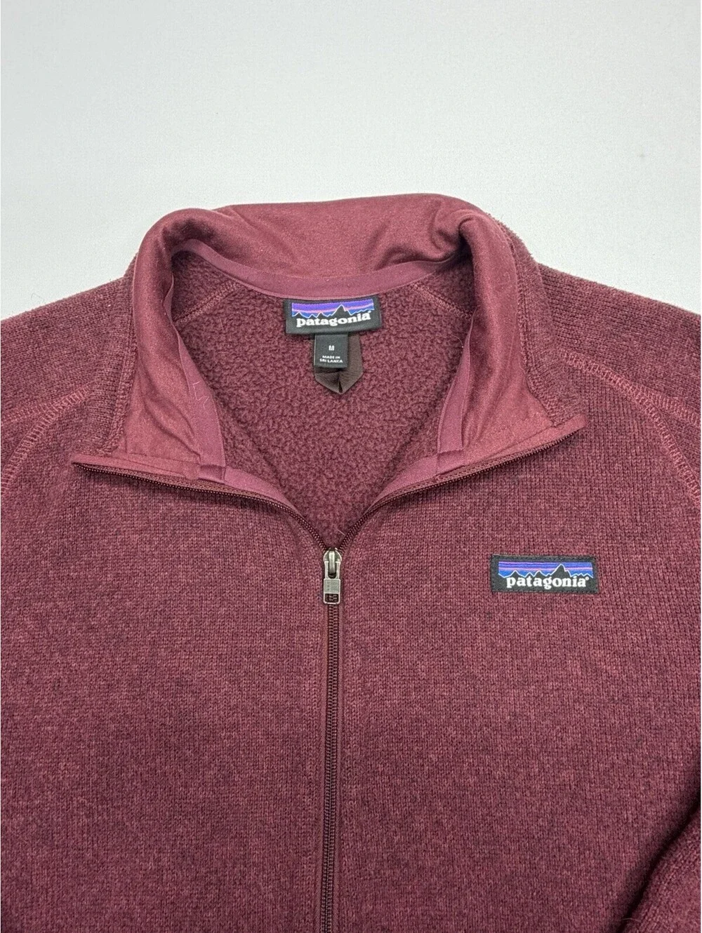 Patagonia Better Sweater Jacket Womens Med Maroon Fleece Full Zip Pocket Outdoor